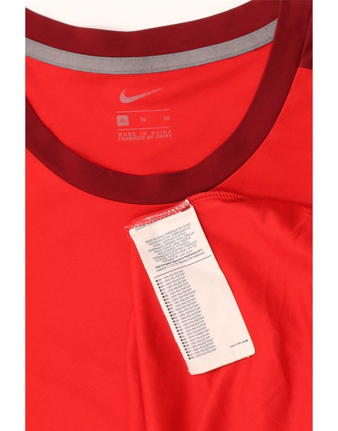 Nike Mens T-Shirt Top XL Red Colourblock Polyester