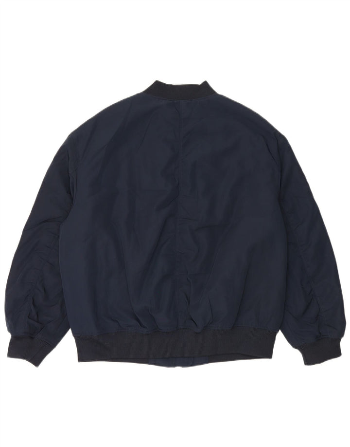 Marks & Spencer Womens Oversized Bomber Jacket UK 14 Large Navy Blue
