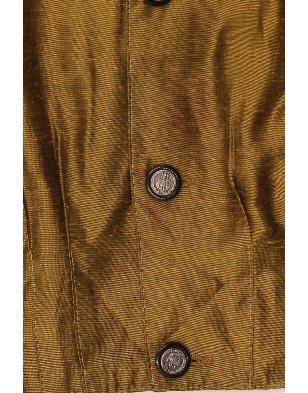 Vintage Womens Bomber Jacket IT 40 Small Gold Paisley Viscose