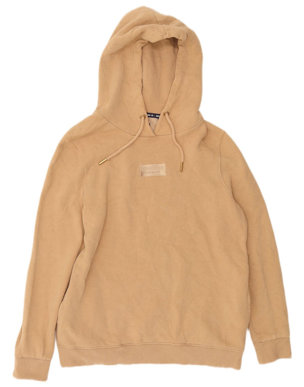 Superdry Womens Oversized Hoodie Jumper UK 10 Small Beige Cotton