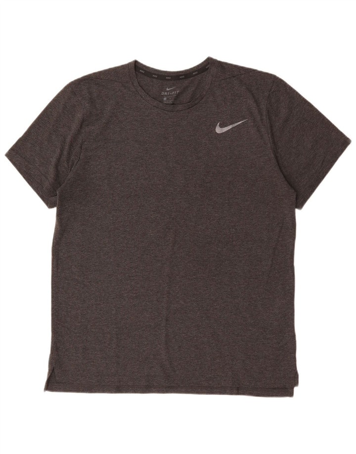 Nike Mens Dri Fit T-Shirt Top Large Grey Polyester