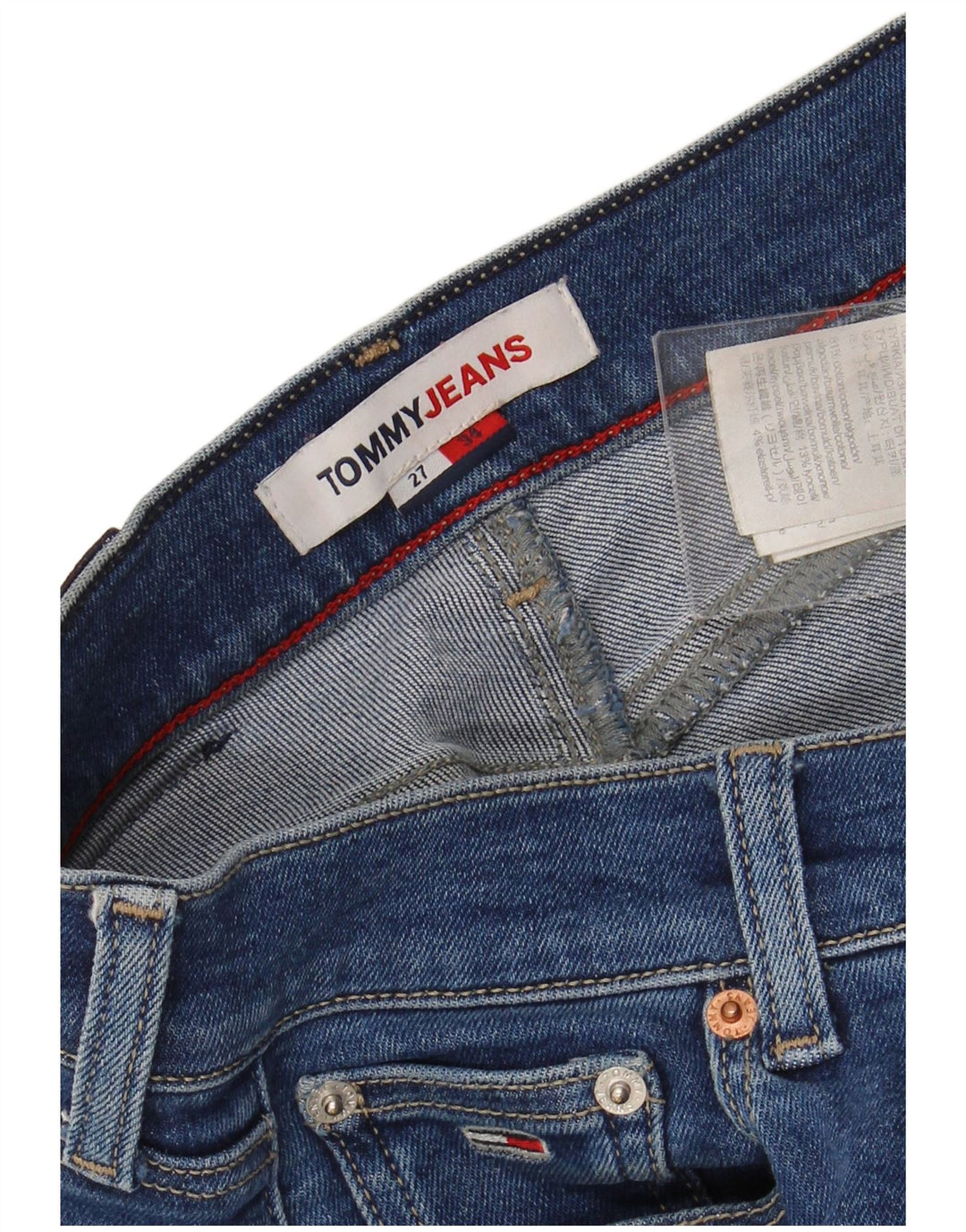 TOMMY HILFIGER Womens Skinny Jeans W27 L34 Blue Cotton