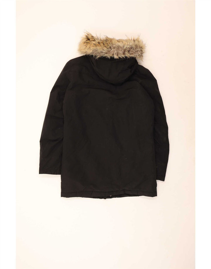 Woolrich Mens Penn-Rich Hooded Parka Jacket UK 38 Medium Black Polyester