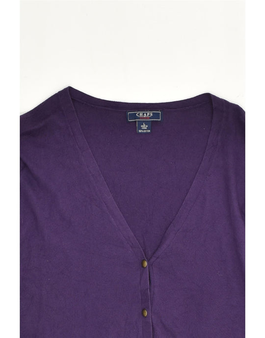 CHAPS Womens Cardigan Sweater UK 14 Large Purple Cotton Vintage Second Hand Clothing Online Messina Hembry