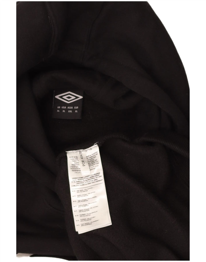 UMBRO Mens Graphic Hoodie Jumper XL Black Cotton