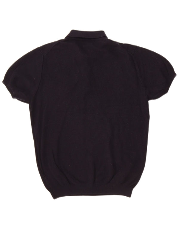 Massimo Dutti Mens Polo Shirt Medium Navy Blue