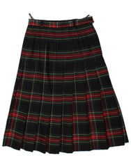 C&A Womens High Waist Knife Pleated Skirt EU 38 Medium W25 Black Check