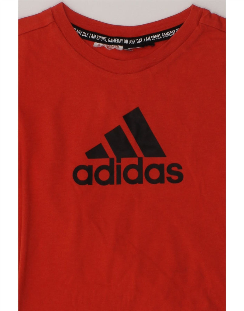 ADIDAS Boys Graphic T-Shirt Top 8-9 Years Red | Vintage Adidas | Thrift | Second-Hand Adidas | Used Clothing | Messina Hembry 