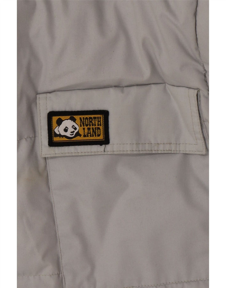 North Land Mens Reversible Padded Jacket UK 40 Large Grey Polyester