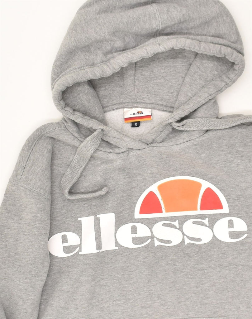 ELLESSE Womens Graphic Hoodie Jumper XS Grey Cotton | Vintage Ellesse | Thrift | Second-Hand Ellesse | Used Clothing | Messina Hembry 