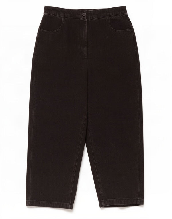 Zara Womens Crop Tapered Jeans Small W26 L24 Black Cotton