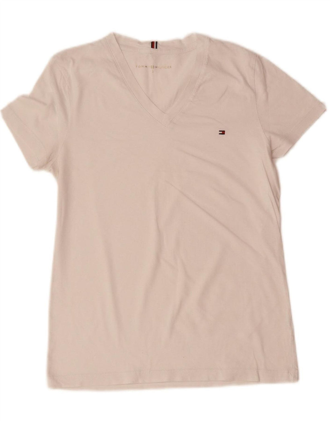 TOMMY HILFIGER Womens T-Shirt Top UK 10 Small White