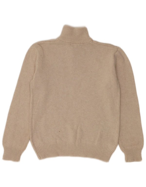 Polo Ralph Lauren Boys Zip Neck Jumper Sweater 10-11 Years Medium Off White