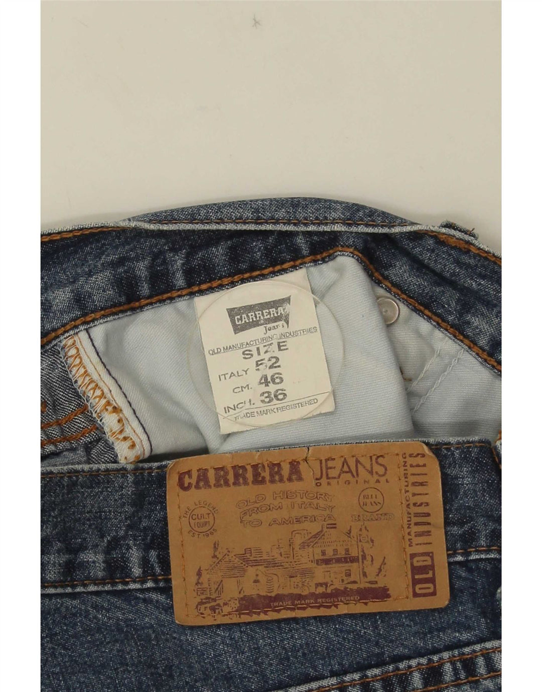 Carrera Mens Denim Shorts IT 52 XL W36 Blue Cotton