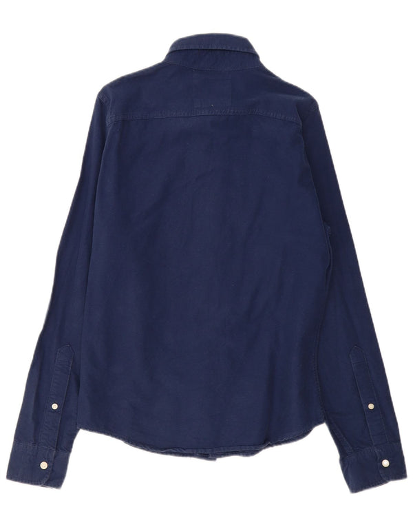 HOLLISTER Mens Shirt Small Navy Blue Cotton