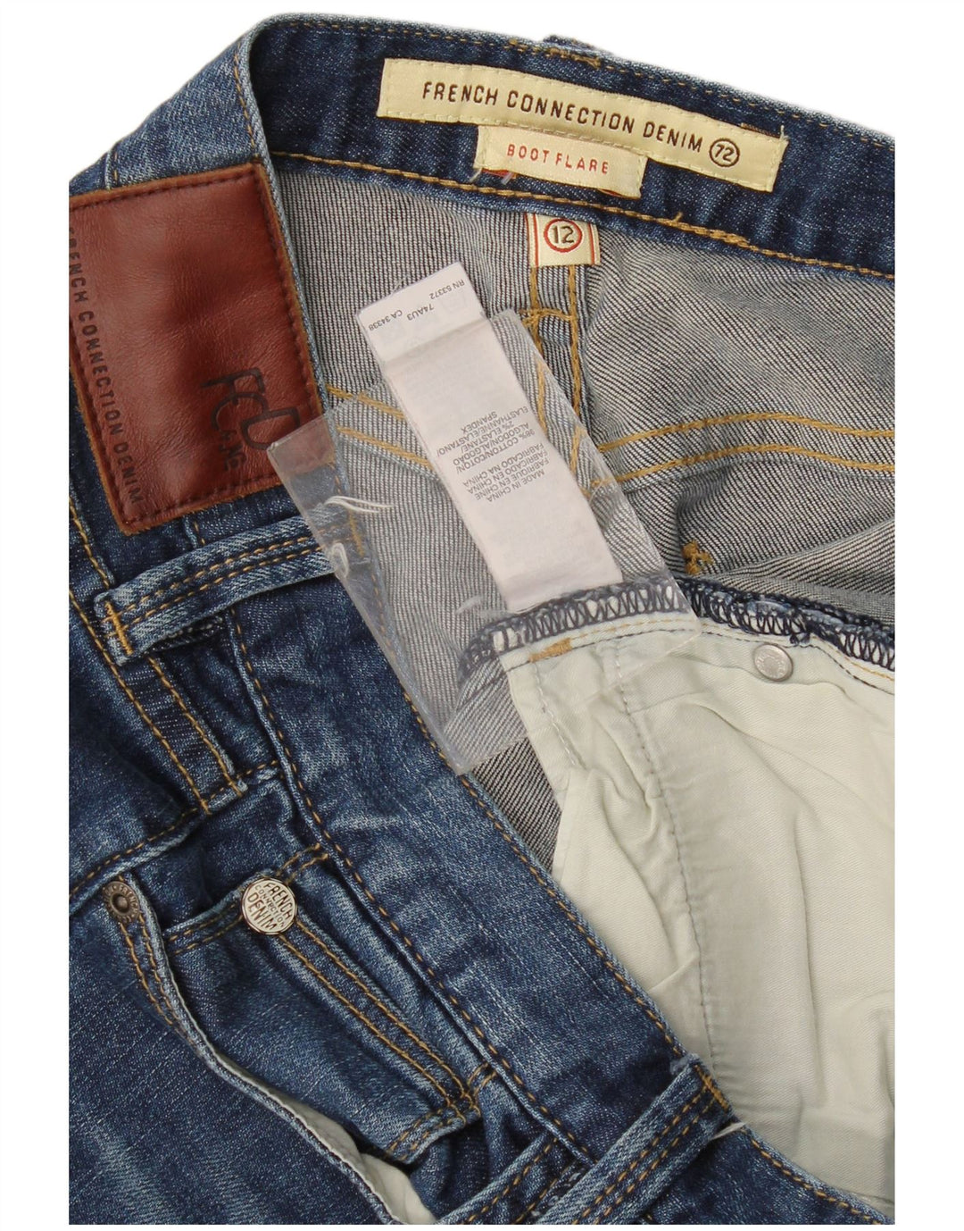 French Connection Womens Bootcut Flared Jeans UK 12 Medium W32 L34 Blue