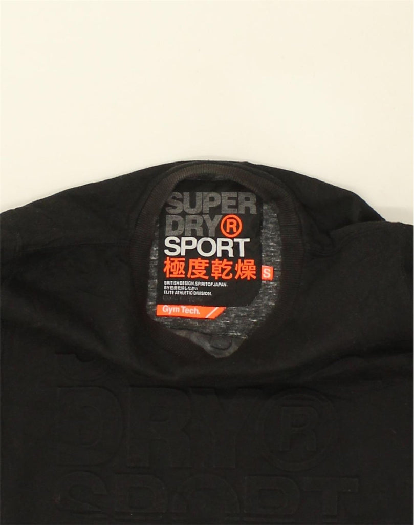 SUPERDRY Mens Graphic Sweatshirt Jumper Small Black Cotton | Vintage Superdry | Thrift | Second-Hand Superdry | Used Clothing | Messina Hembry 