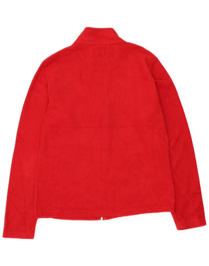 Marks & Spencer Womens Fleece Jacket UK 12 Medium Red Polyester