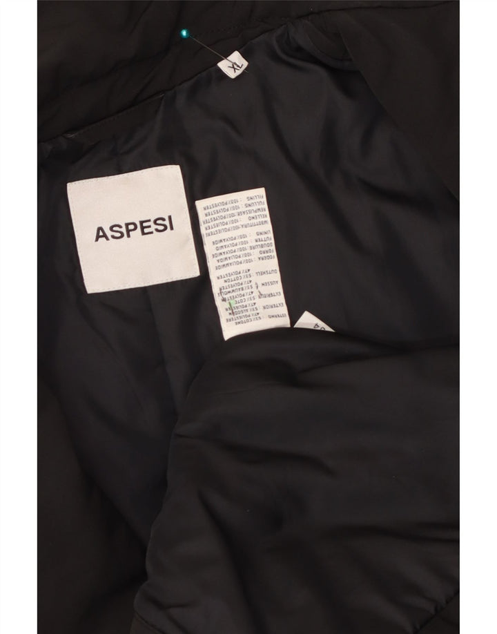 Aspesi Womens Overcoat UK 18 XL Black Cotton