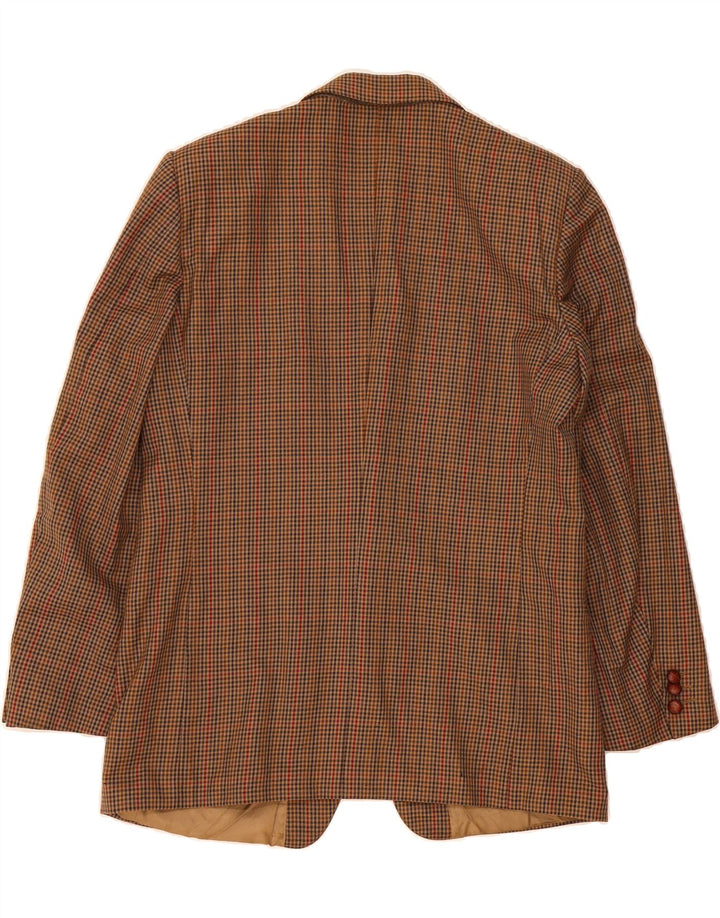 LUIGI BOTTO Mens 2 Button Blazer Jacket IT 52 XL Brown Check Wool Vintage Luigi Botto and Second-Hand Luigi Botto from Messina Hembry 