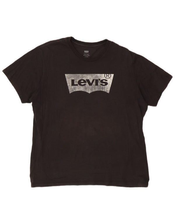 Levi's Womens Graphic T-Shirt Top UK 18 XL Black Cotton