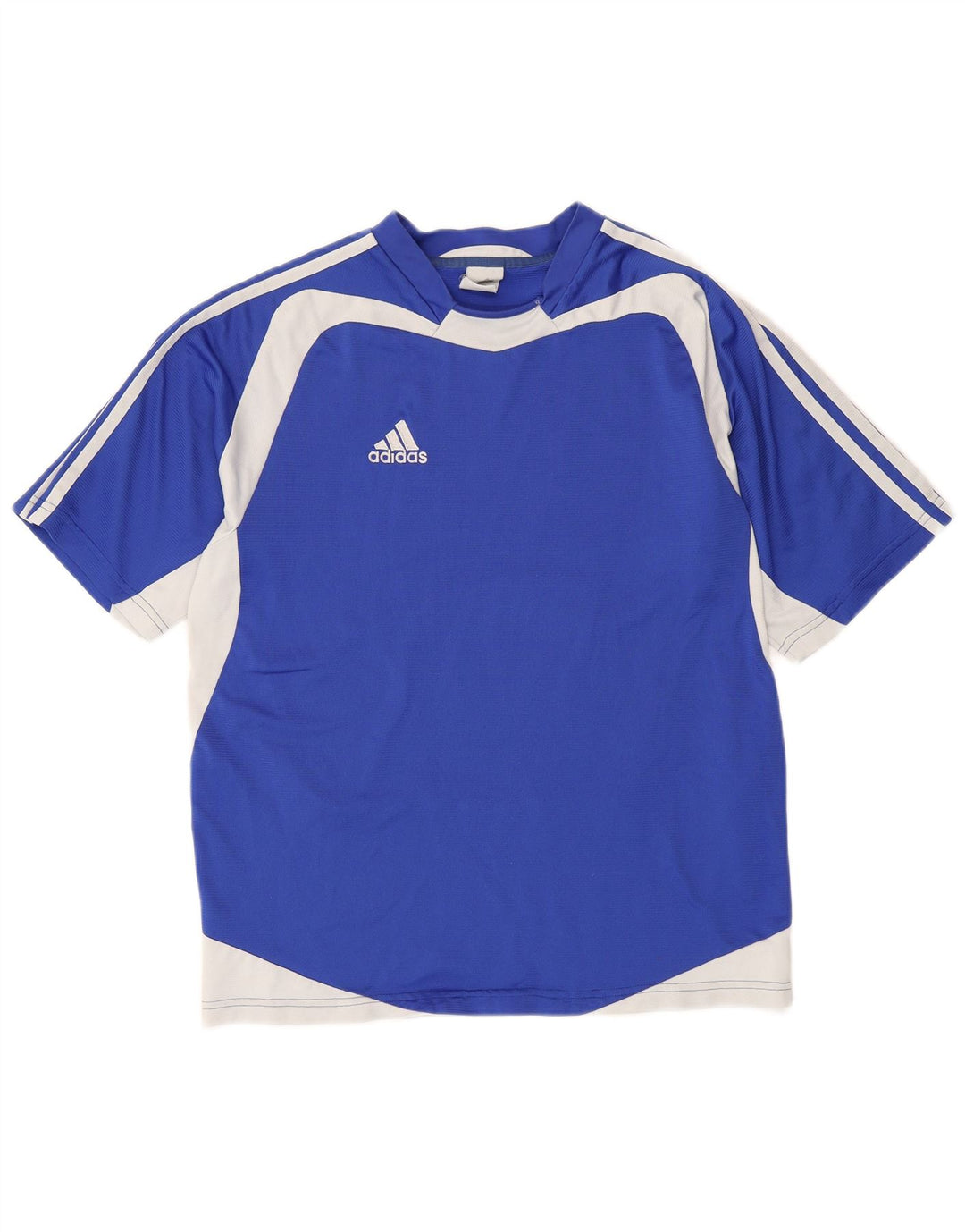 Adidas Mens Climalite T-Shirt Top Medium Blue Colourblock Polyester