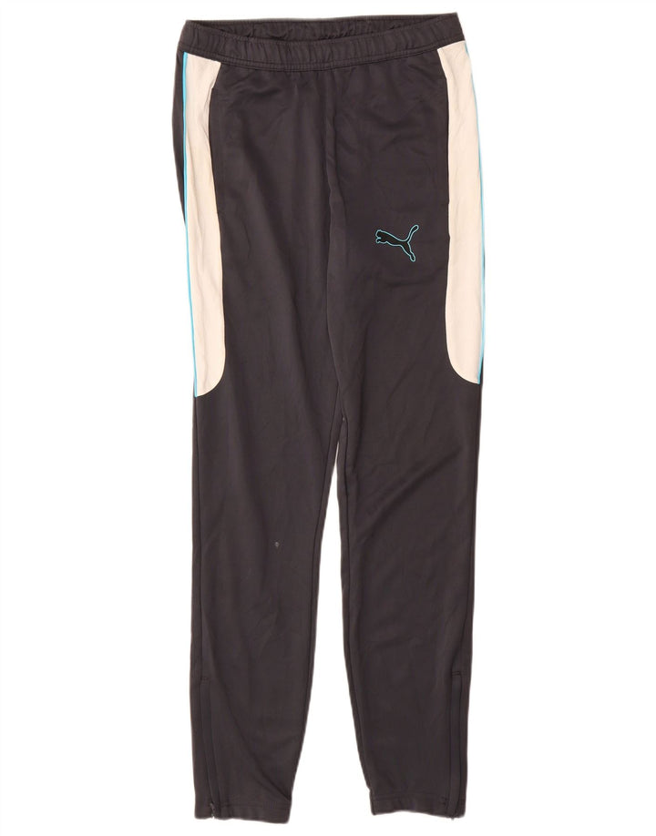 PUMA Mens Tracksuit Trousers Small  Black Colourblock Polyester