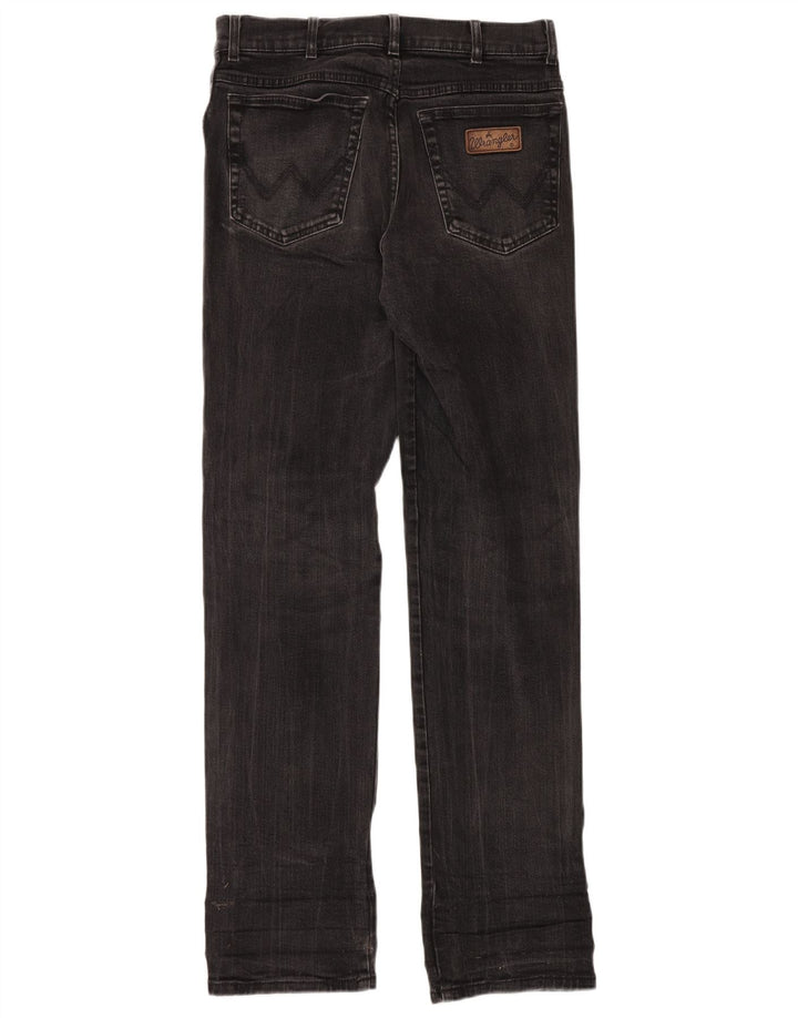 Wrangler Mens Straight Jeans W33 L36 Black Cotton