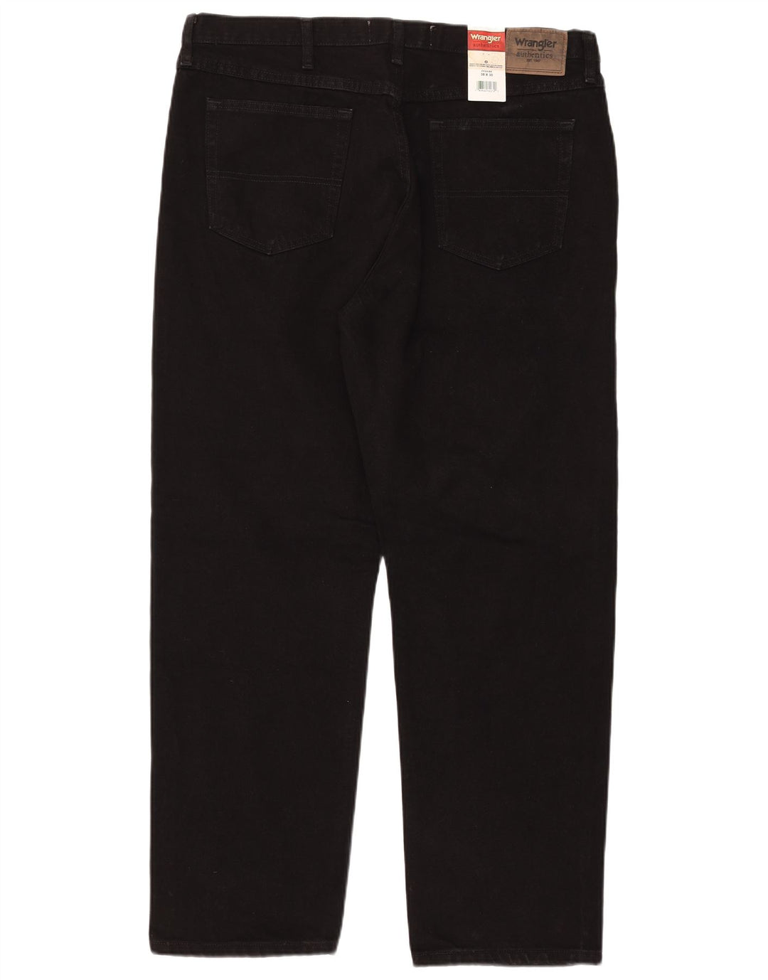 WRANGLER Mens Straight Jeans W38 L30 Black Cotton