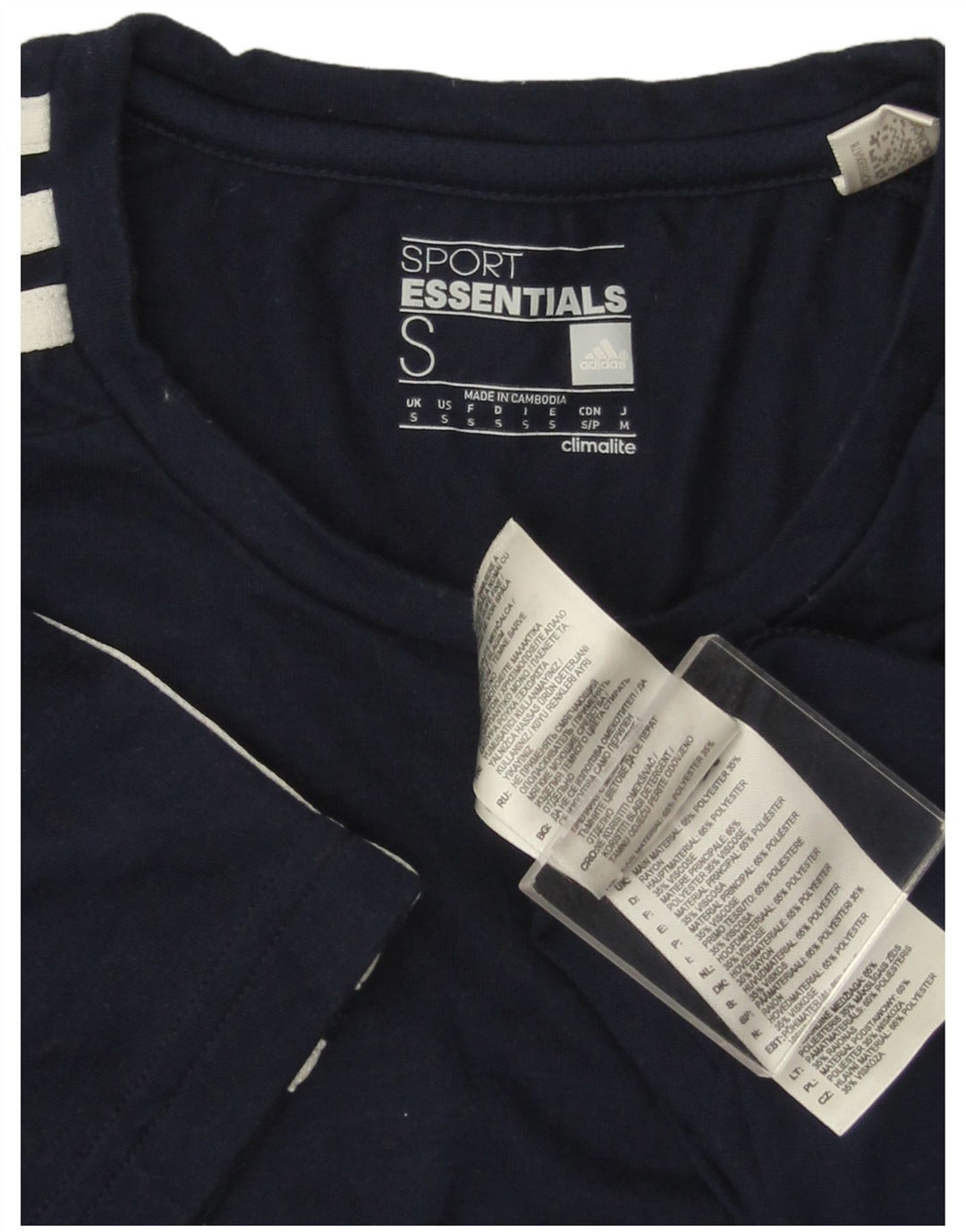 Adidas Mens Climalite T-Shirt Top Small Navy Blue Polyester