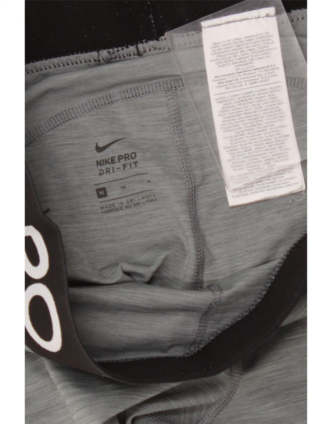 NIKE Womens Dri Fit Graphic Leggings UK 12 Medium  Grey Polyester