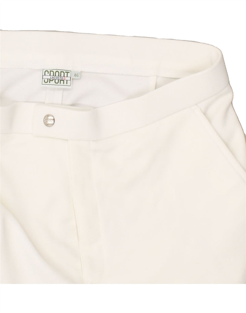 LACOSTE Womens Casual Shorts Size 46 XL W36  White Polyester | Vintage Lacoste | Thrift | Second-Hand Lacoste | Used Clothing | Messina Hembry 