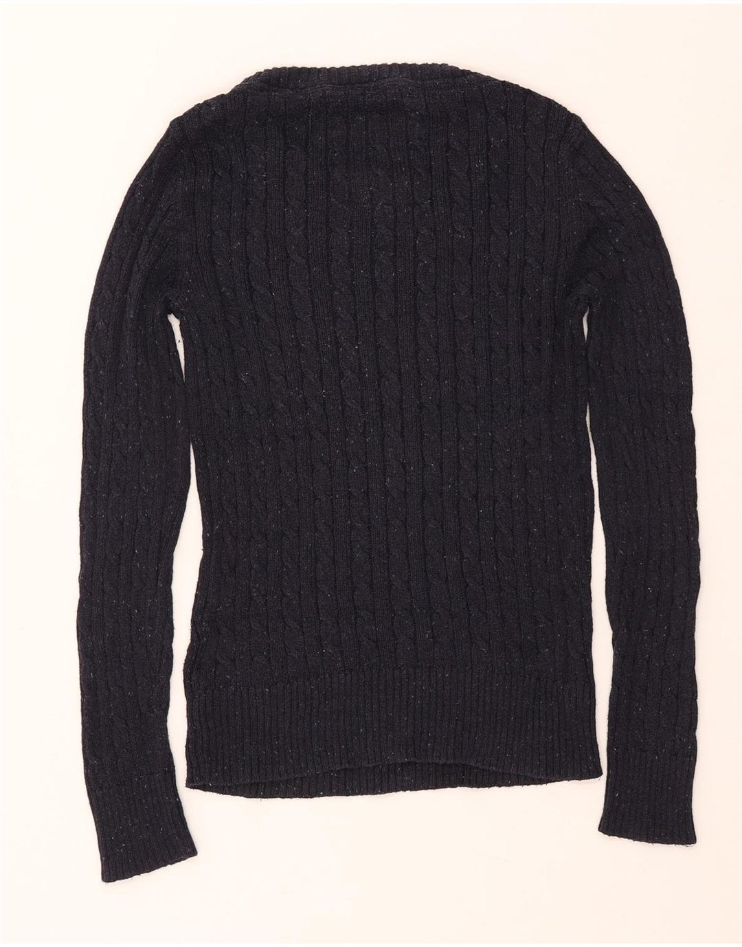 SUPERDRY Womens Boat Neck Jumper Sweater UK 12 Medium Navy Blue Cotton