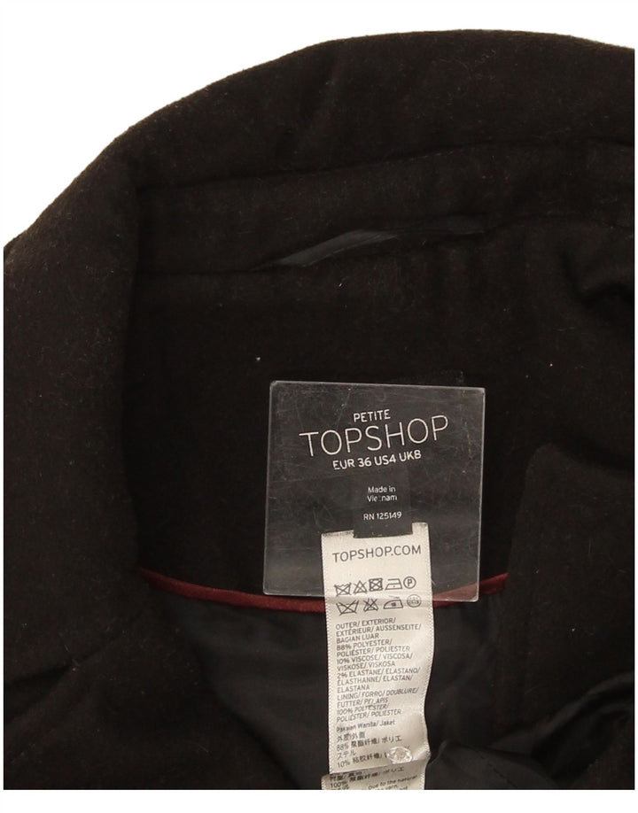 Topshop Womens Coat Size 8 Small Black Polyester
