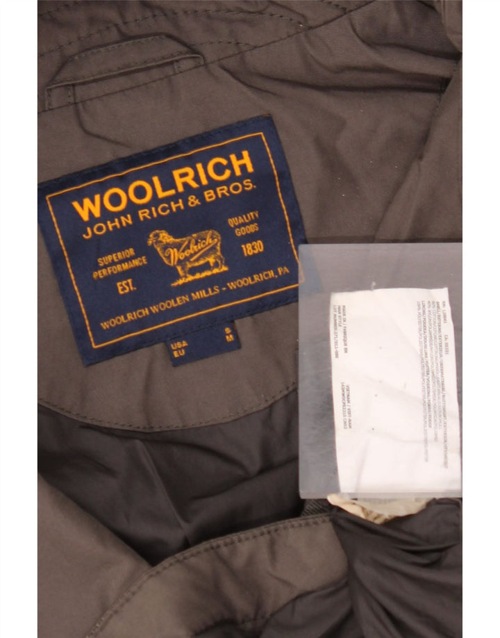 WOOLRICH Mens Military Hooded Parka Jacket UK 38 Medium Brown Cotton