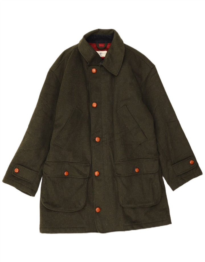 Belfe & Belfe Mens Overcoat IT 50 Large Green Wool