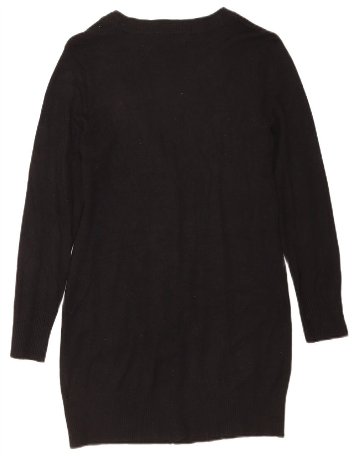 Marks & Spencer Womens Longline Cardigan Sweater UK 10 Small Black Viscose