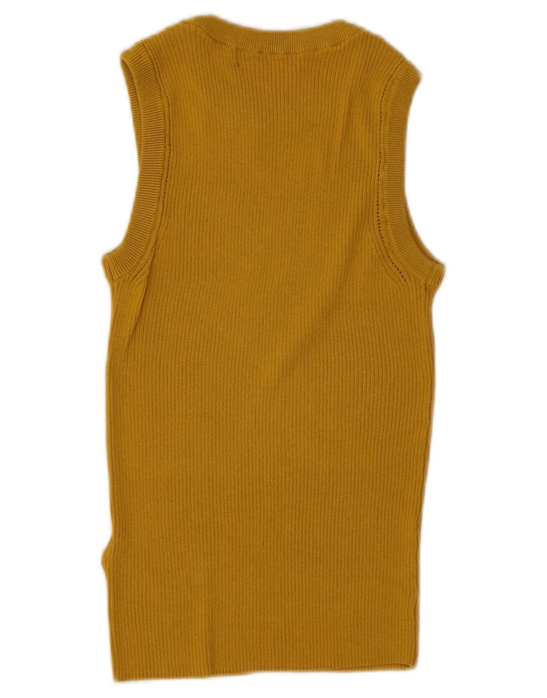Marks & Spencer Womens Vest Top UK 10 Small Yellow Viscose