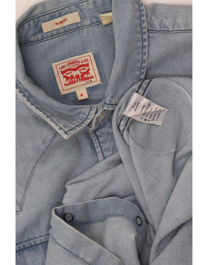 Levi's Mens Slim Fit Denim Shirt Medium Blue Cotton