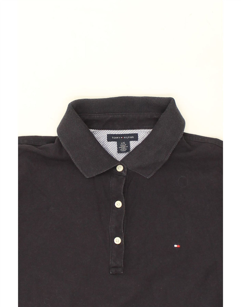 TOMMY HILFIGER Womens Polo Shirt UK 14 Large Navy Blue | Vintage Tommy Hilfiger | Thrift | Second-Hand Tommy Hilfiger | Used Clothing | Messina Hembry 