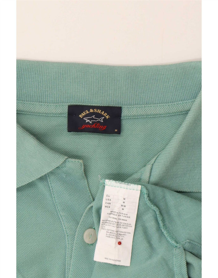 Paul & Shark Mens Polo Shirt Medium Green Cotton