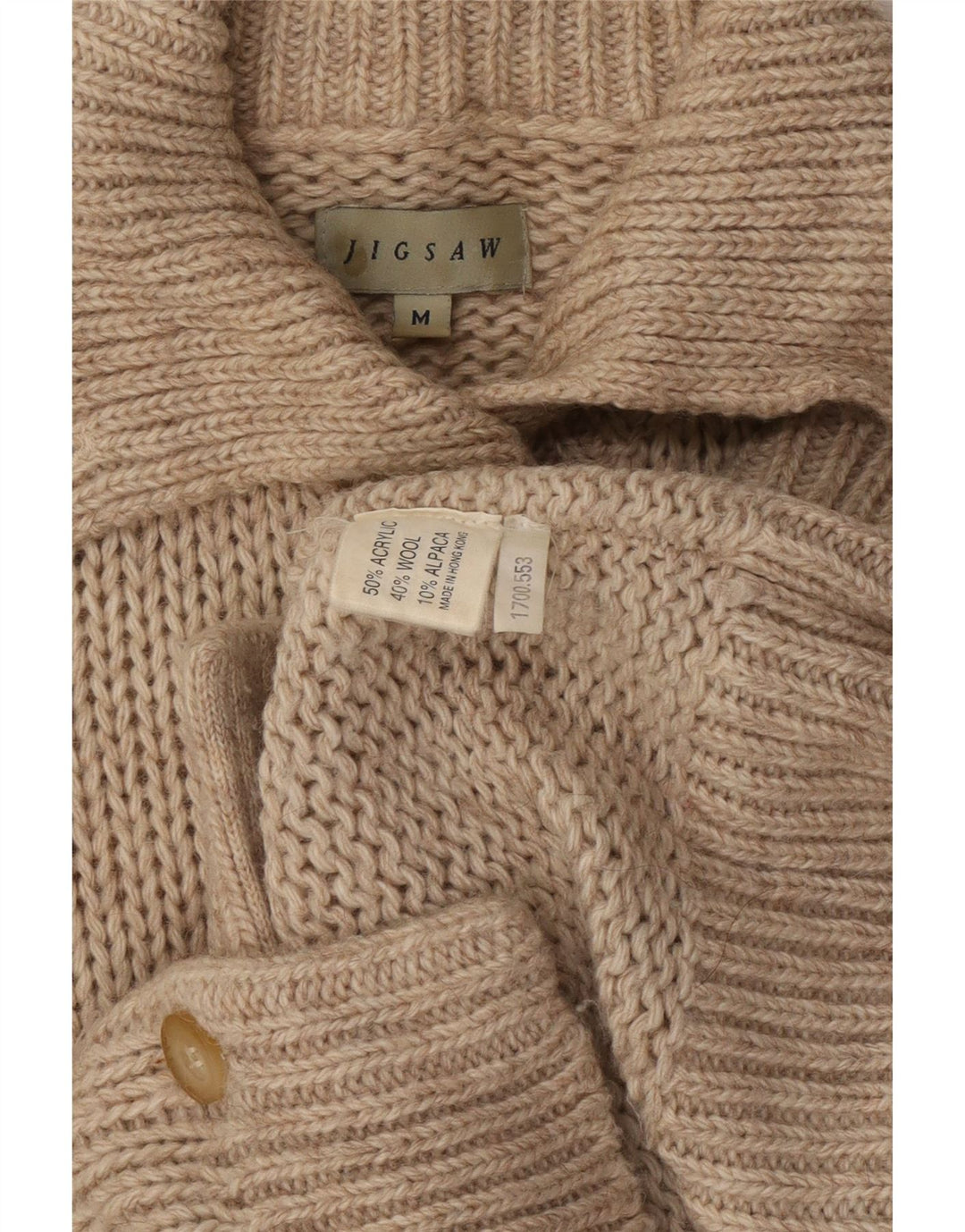 Jigsaw Womens Cardigan Sweater UK 14 Medium Grey Acrylic