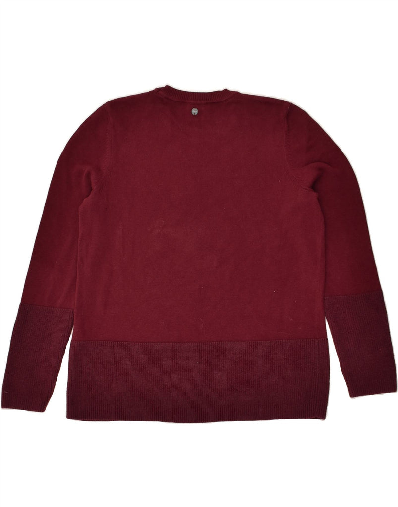 ESPRIT Womens Crew Neck Jumper Sweater UK 14 Medium Burgundy Cotton | Vintage Esprit | Thrift | Second-Hand Esprit | Used Clothing | Messina Hembry 