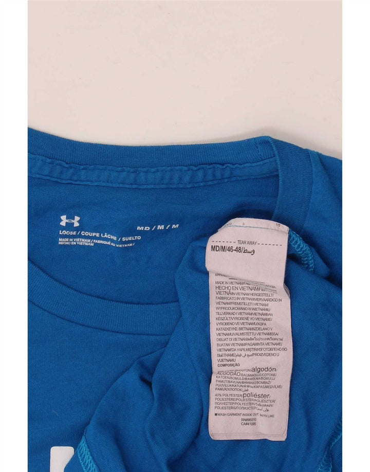 Under Armour Mens Graphic T-Shirt Top Medium Blue Cotton