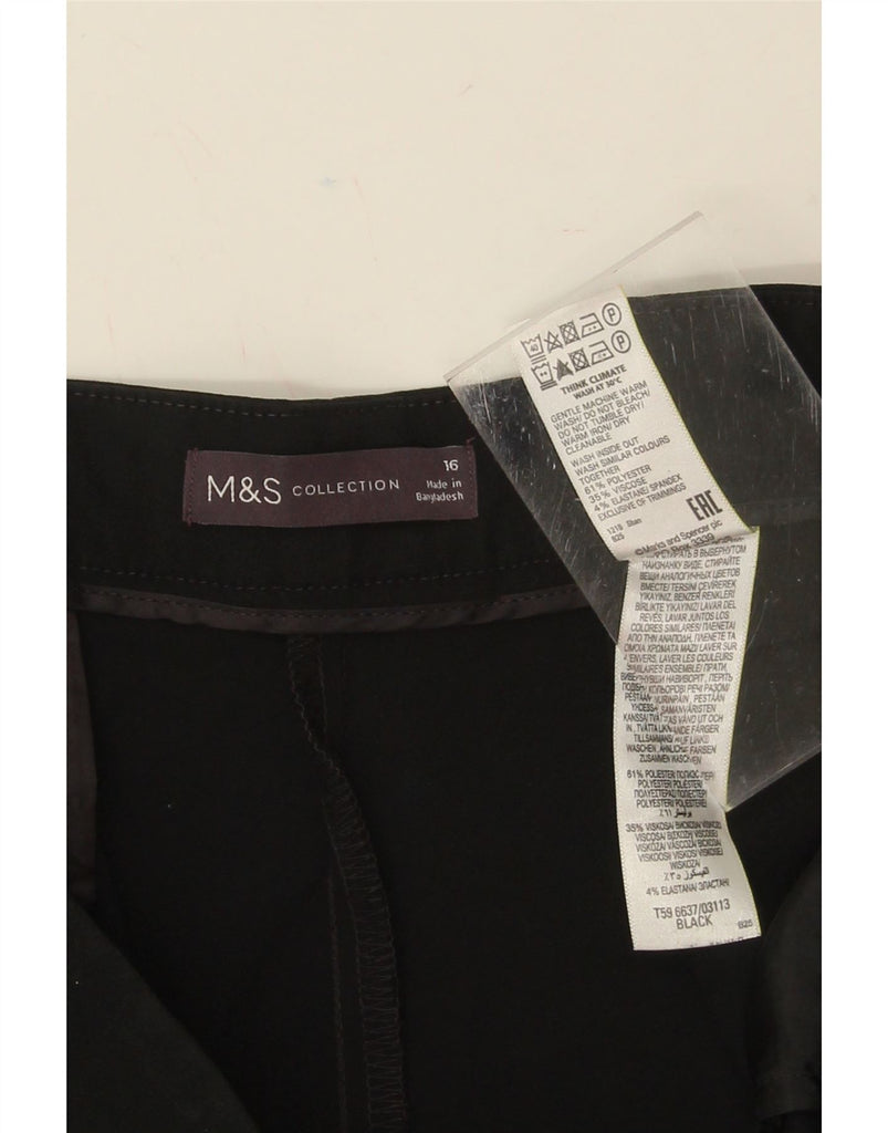 MARKS & SPENCER Womens Straight Chino Trousers UK 16 Large W36 L32 Black Vintage Marks & Spencer and Second-Hand Marks & Spencer from Messina Hembry 
