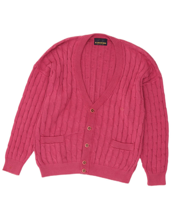 Il Granchio Mens Cardigan Sweater Large Pink