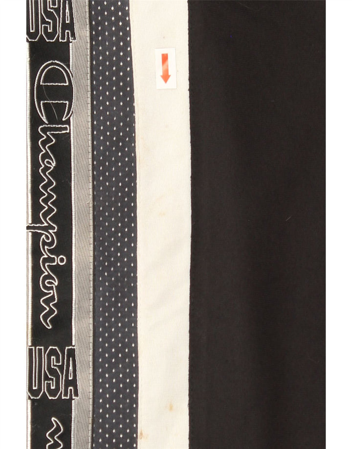 CHAMPION Mens Graphic Tracksuit Trousers Joggers Medium Black Colourblock Vintage Champion and Second-Hand Champion from Messina Hembry 