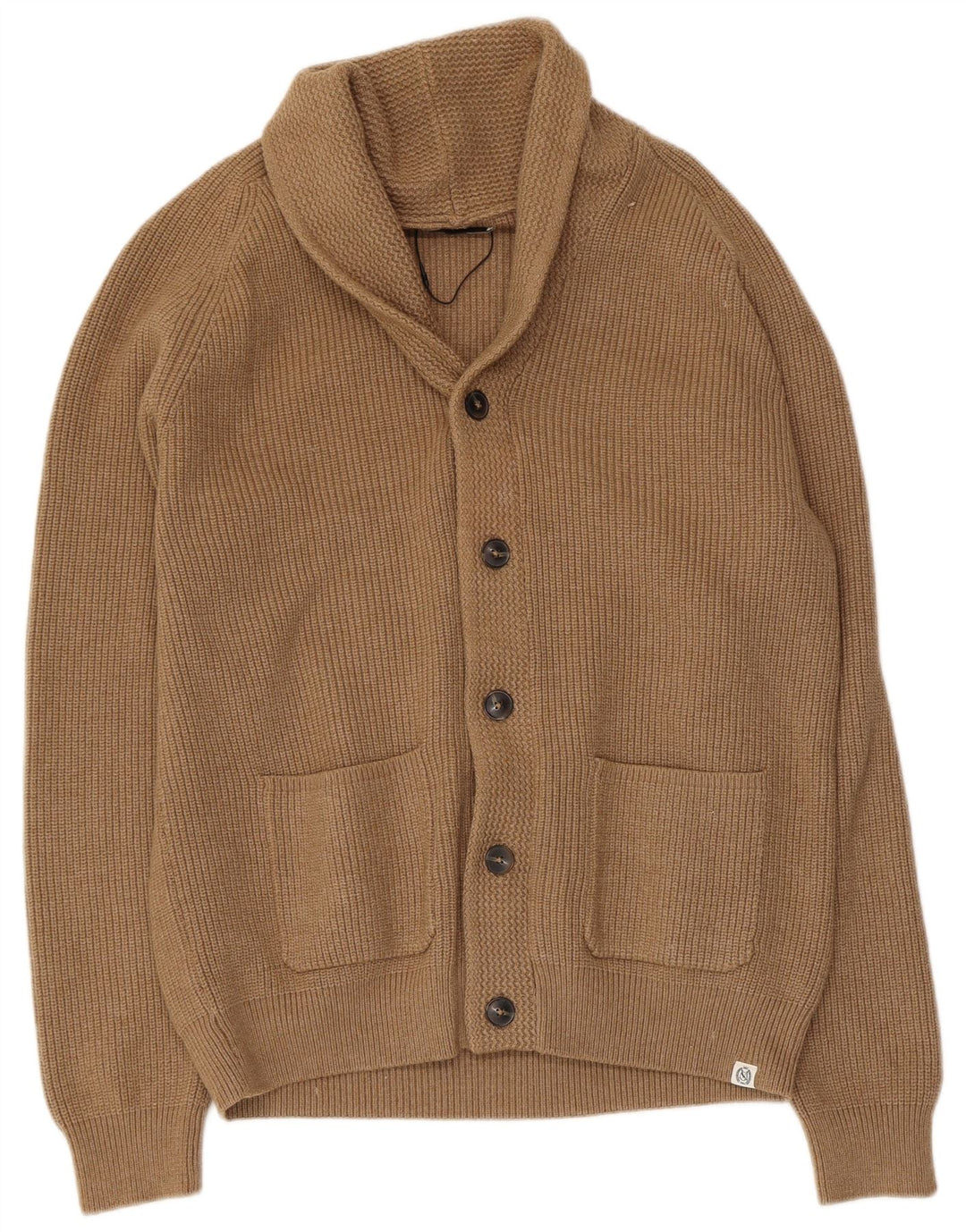 Marks & Spencer Mens Cardigan Sweater Large Brown Polyester
