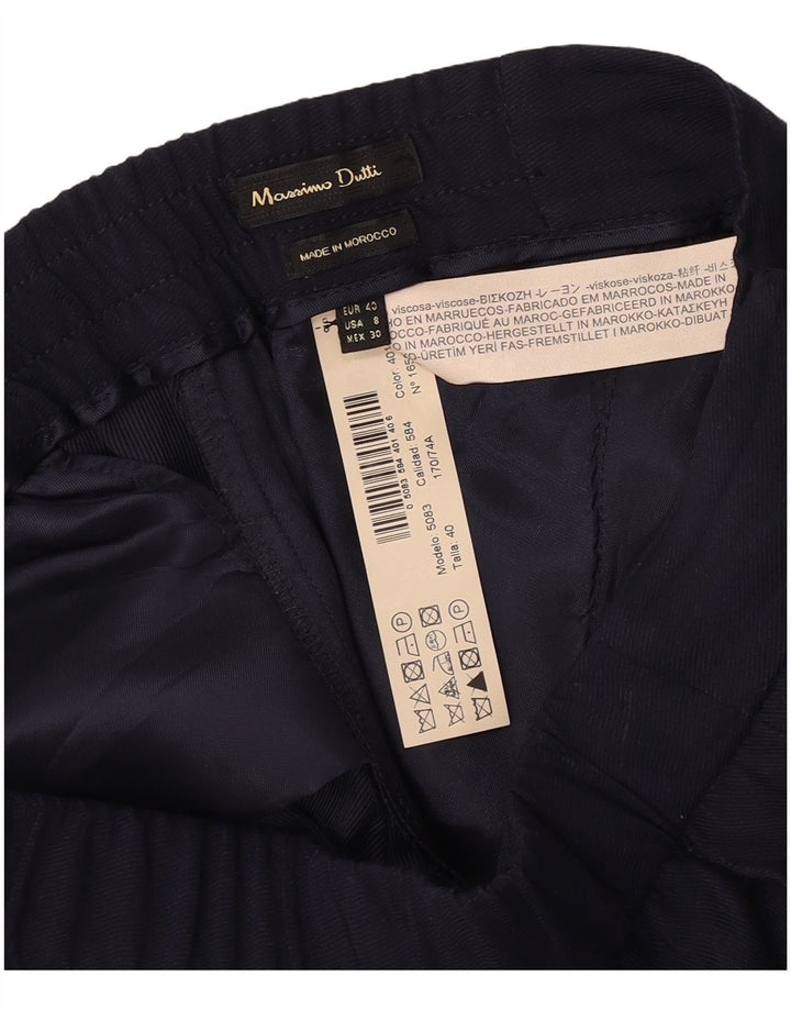 Massimo Dutti Womens Straight Chino Trousers EU 40 Medium W30 L29 Navy Blue