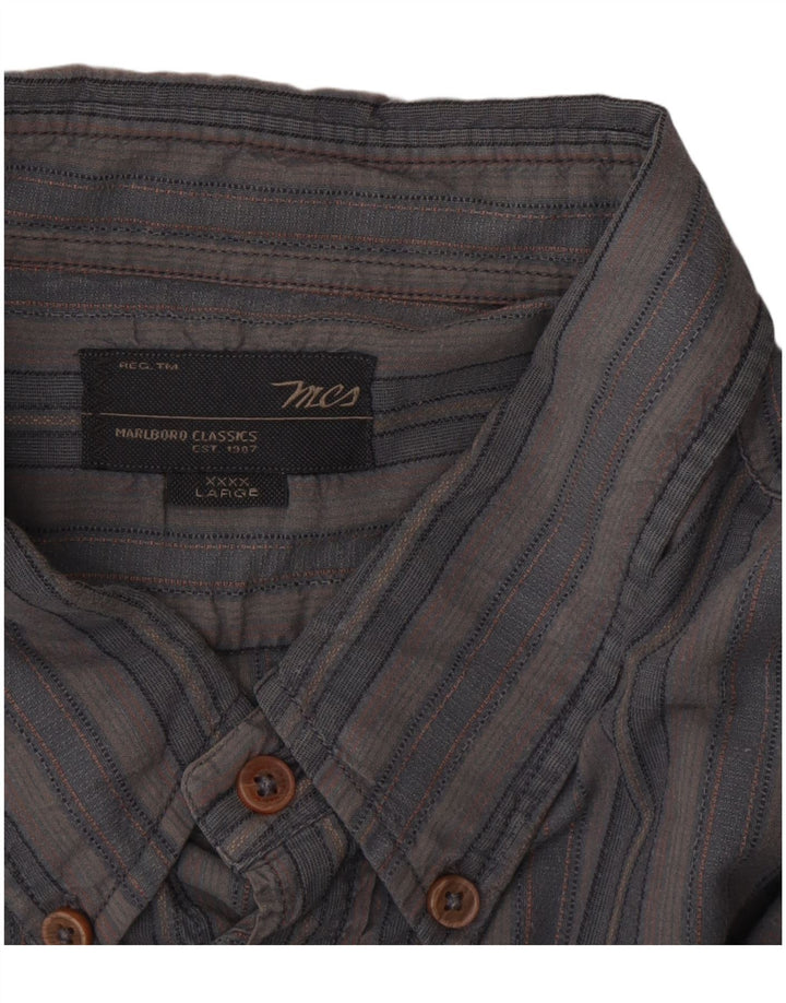 Marlboro Classics Mens Shirt 4XL Blue Striped